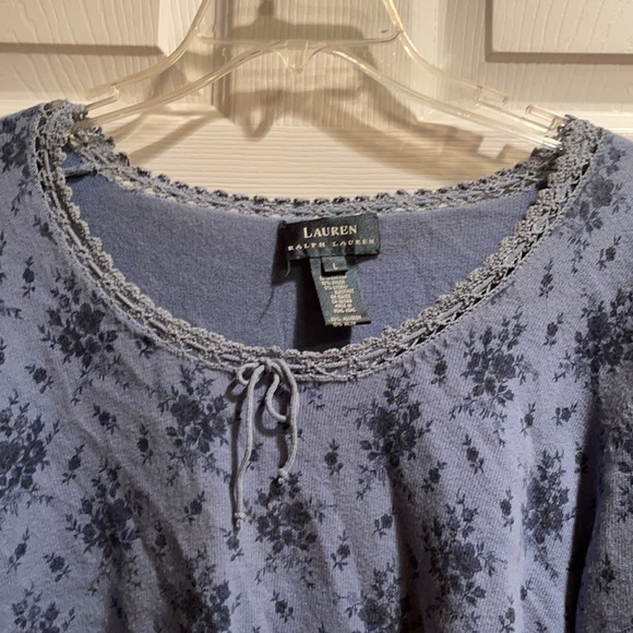 Lauren Ralph Lauren Blue Sweatshirt Paisley Design Large - Picture 2 of 4